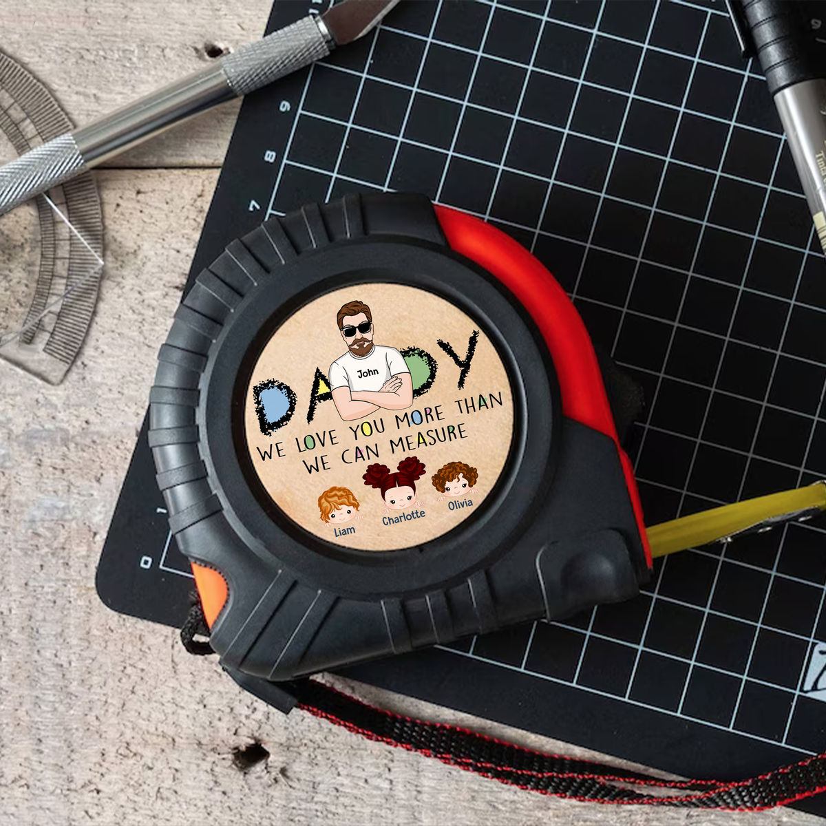 Personalized Tape Measure - Daddy - We love you more than we can measure_1