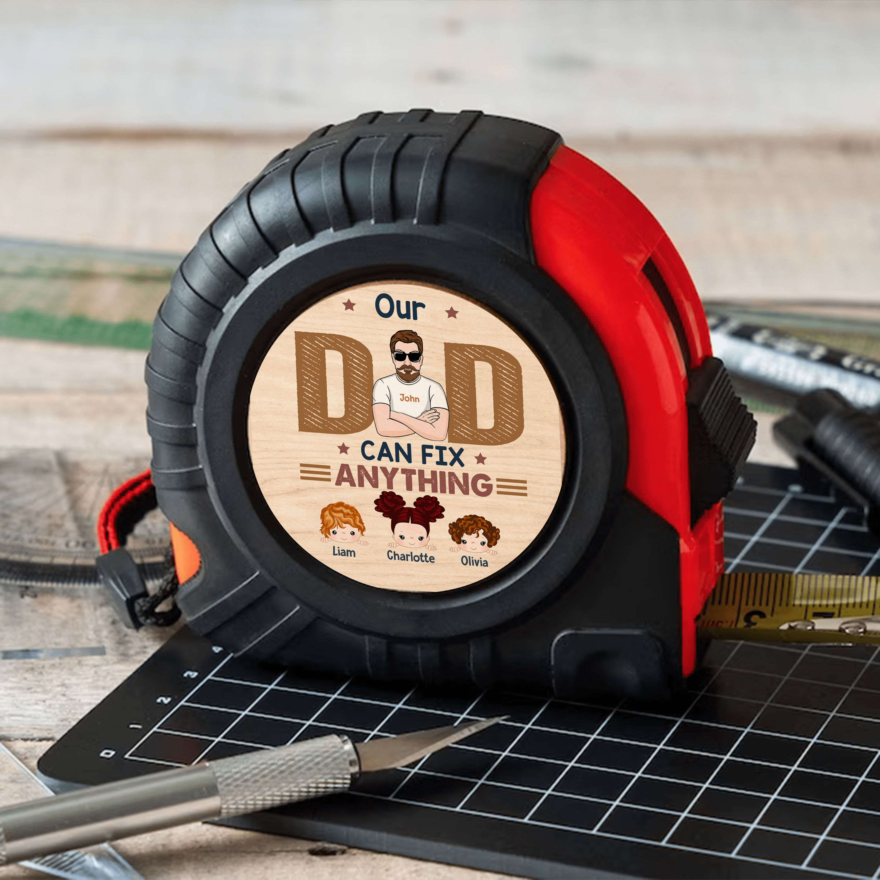 Personalized Tape Measure - Our Dad can Fix Anything