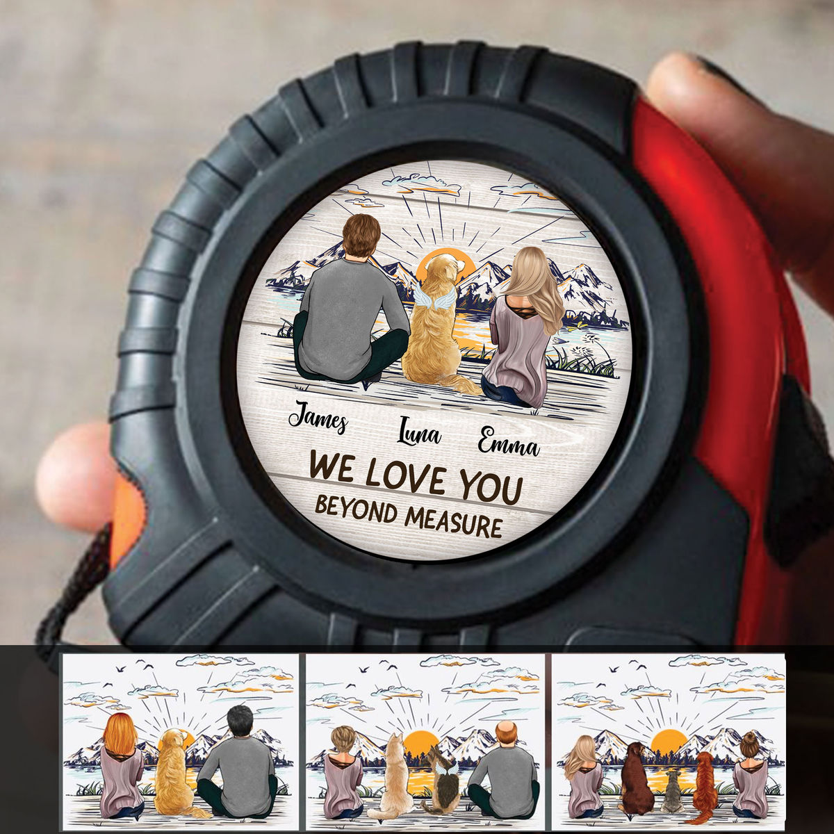 Personalized Tape Measure - We love you Beyond Measure - Dog Dad