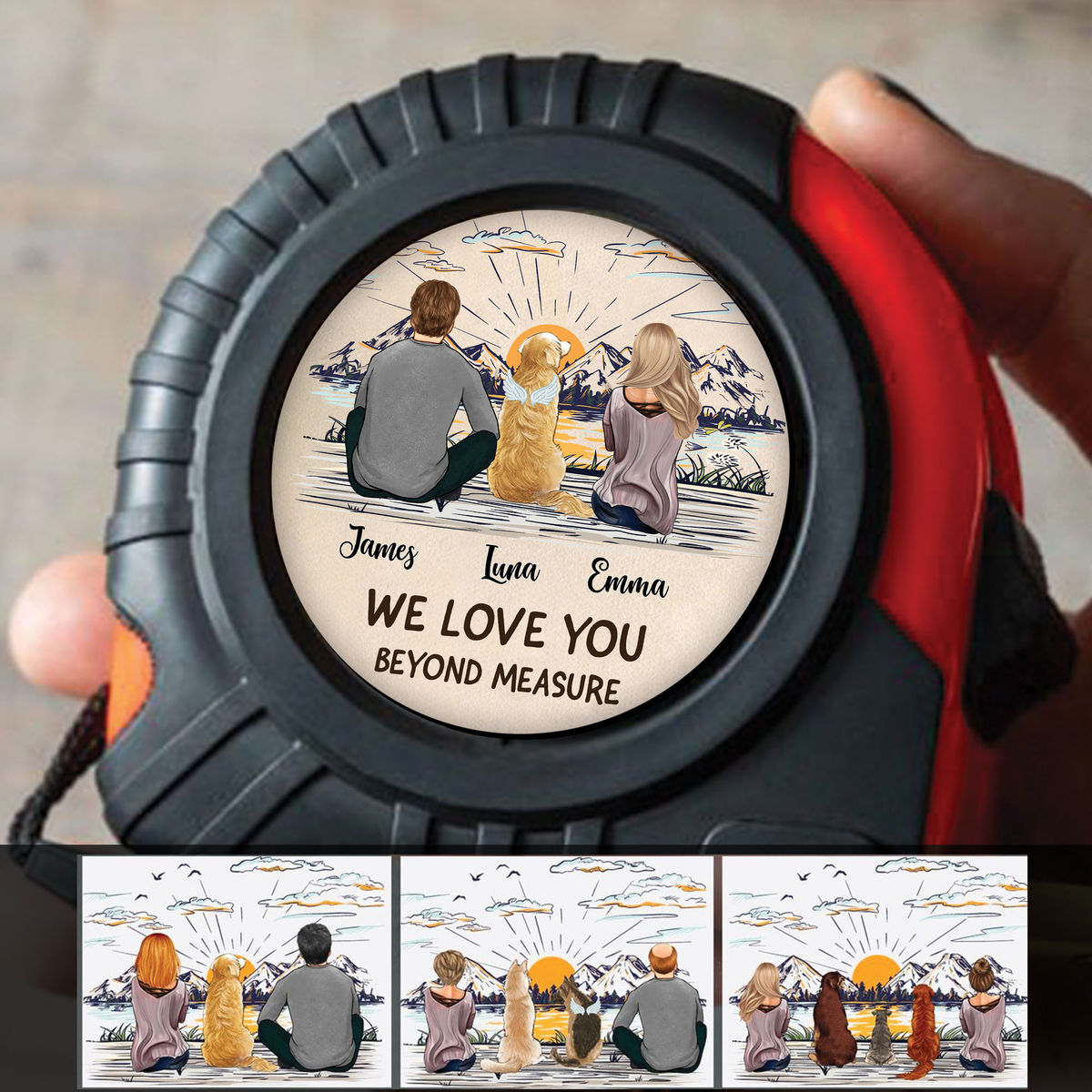 Personalized Tape Measure - We love you Beyond Measure - Dog Dad_1