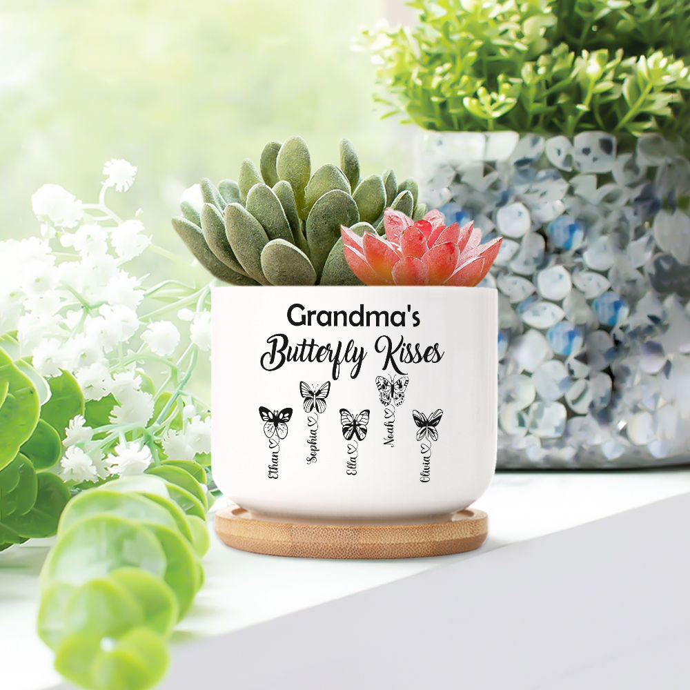 Mother's Day 2023 - Personalized Mom's Garden Flowers Plant Pot, Custom  Mom's Garden Flower Pot, Grandma Nana Mimi Nini Grandkids Name Succulent  Pot 29957