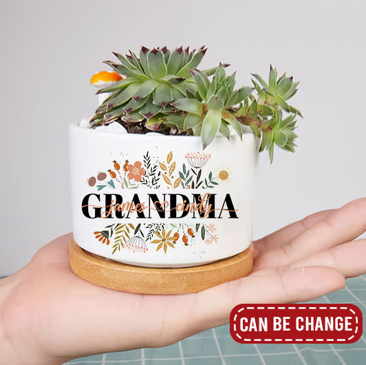 Mother Day 2023 - Personalized Grandma Flowers Plant Pot, Custom Mom's Garden Flower Pot, Grandma Nana Mimi Nini Grandkids Name Succulent Pot 29796_3