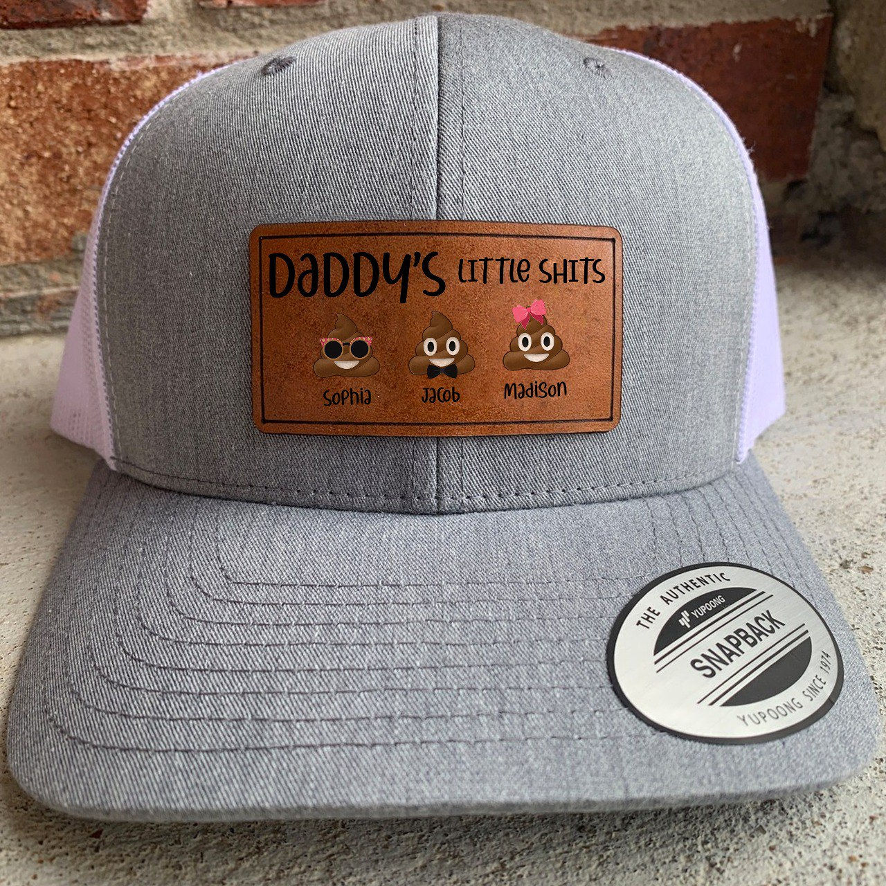 Beanie Custom Leather Patch - Daddy's little Shits - Christmas Gift