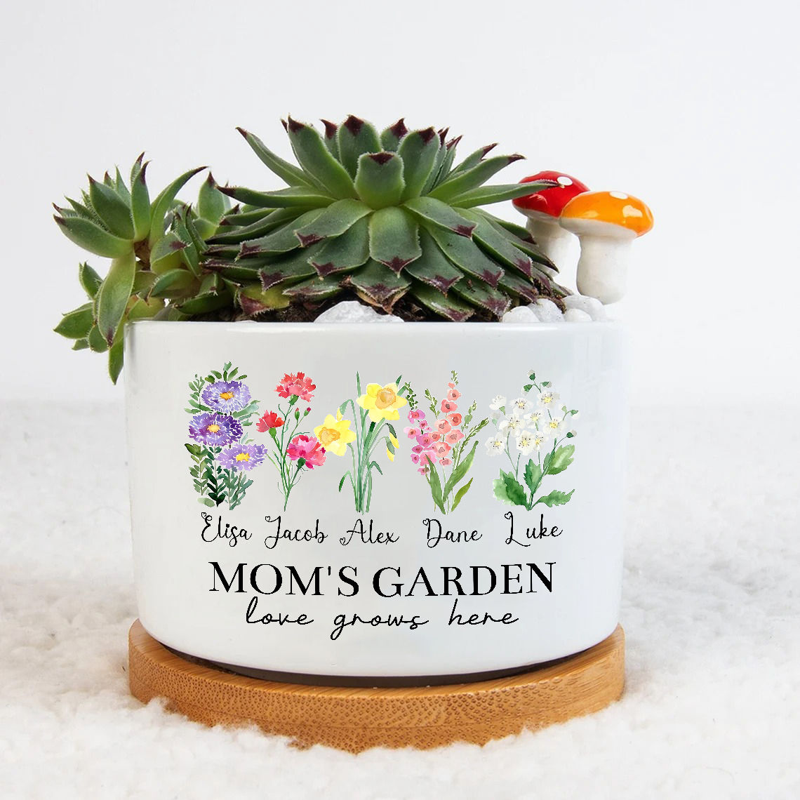 Mother's Day Gift - Personalized Grandma's Garden Flowers Plant Pot, Custom Mom's Garden Flower Pot, Happy Mother's Day Gift From Grandkids Name, Grandma's Birthday Gift29919_2