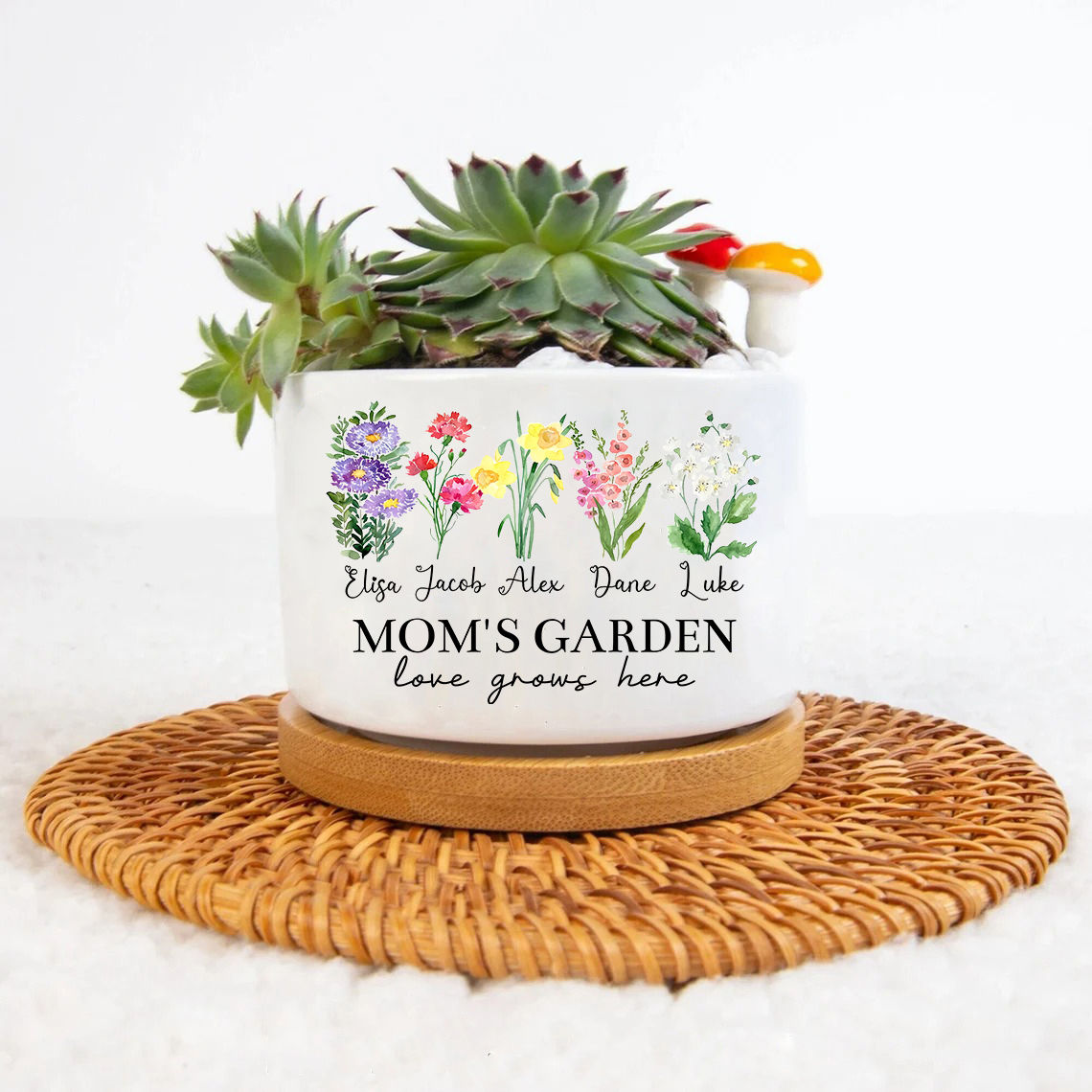 Mother's Day Gift - Personalized Grandma's Garden Flowers Plant Pot, Custom Mom's Garden Flower Pot, Happy Mother's Day Gift From Grandkids Name, Grandma's Birthday Gift29919_4