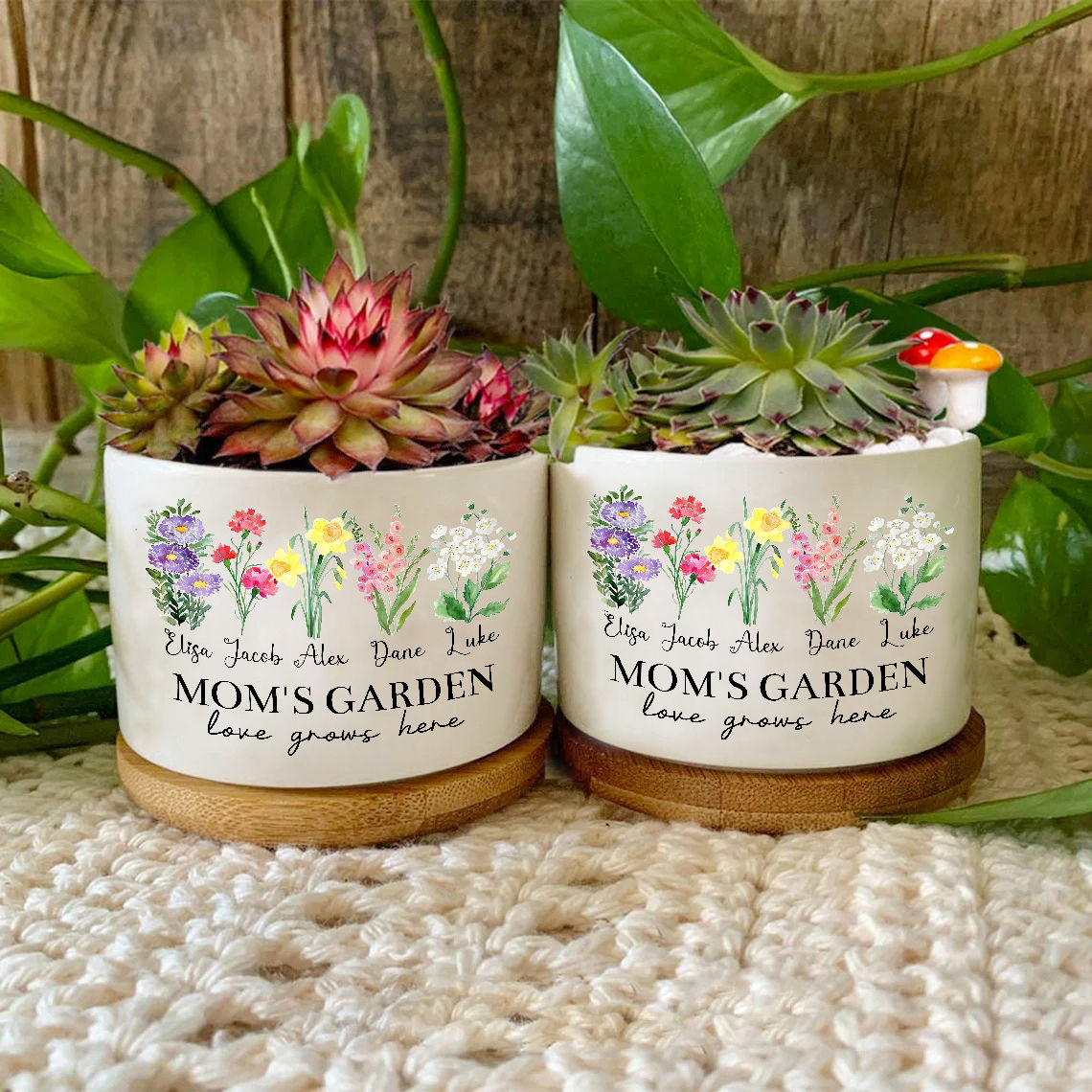 Mother's Day Gift - Personalized Grandma's Garden Flowers Plant Pot, Custom Mom's Garden Flower Pot, Happy Mother's Day Gift From Grandkids Name, Grandma's Birthday Gift29919_3