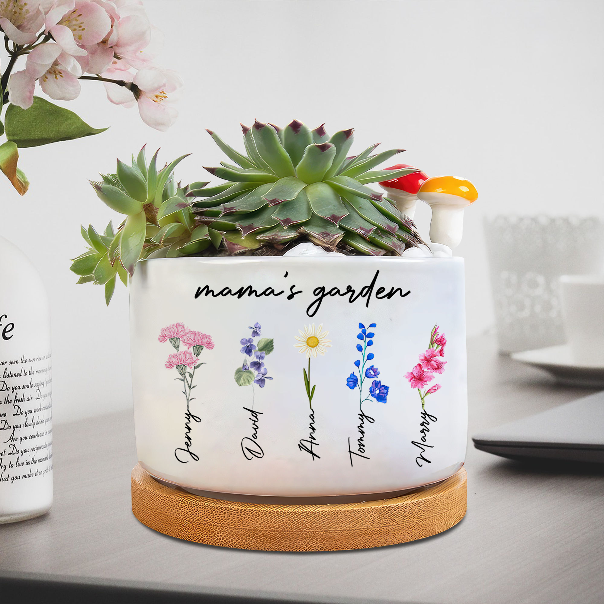 Home is Where Mom is Personalized Outdoor Flower Pot, Gifts for Mom,  Outdoor and Gardening Decor, Garden Gift, Mother's Day Gift 