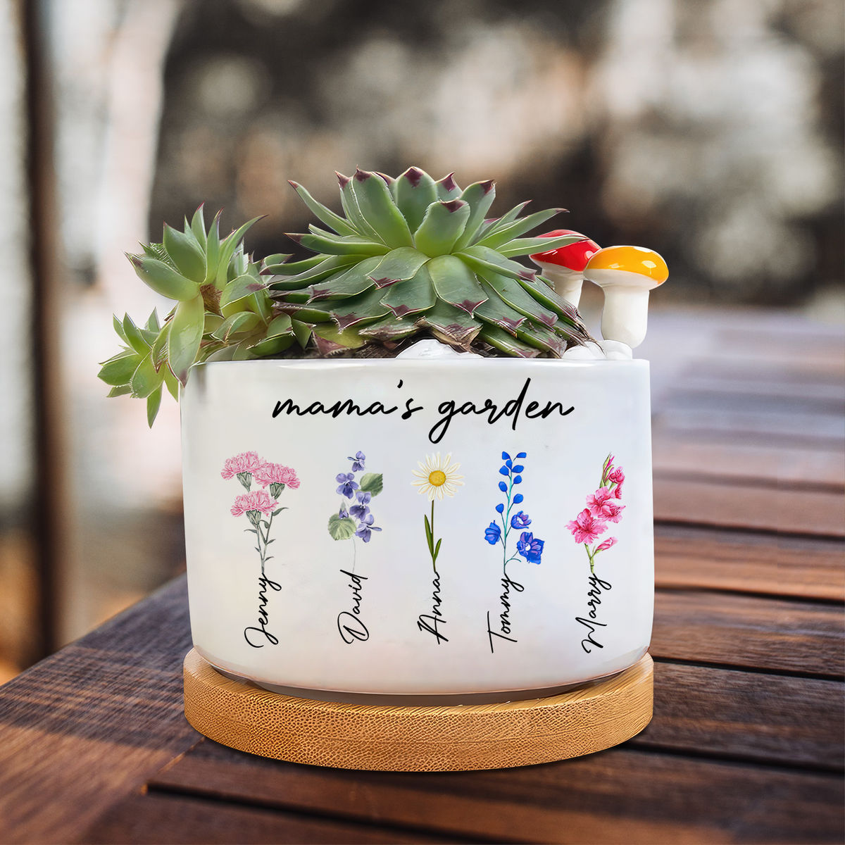 Garden of Love Personalized Outdoor Flower Pot, Personalized Gift for Her,  Mother's Day Gift, Gift for Grandma, Flower Pot, Planter 