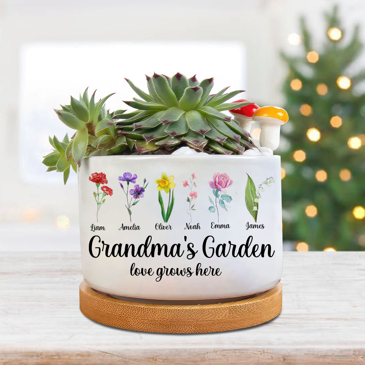 Mother's Day Gift - Personalized Grandma's Love Grows Here Flowers Plant Pot, Mom's Garden Flower Pot, Gift From kids For Mother's Day, Grandma's Birthday Gift 30027_2