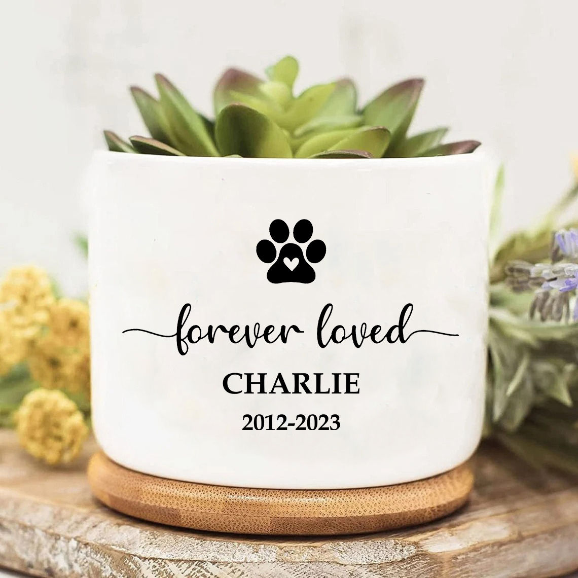 Flowers Plant Pot - Dog Memorial Gifts Plant Pot -Sympathy Gifts for Dog  Loss, Pet Passing Away Gifts, Mom Grandma's Garden