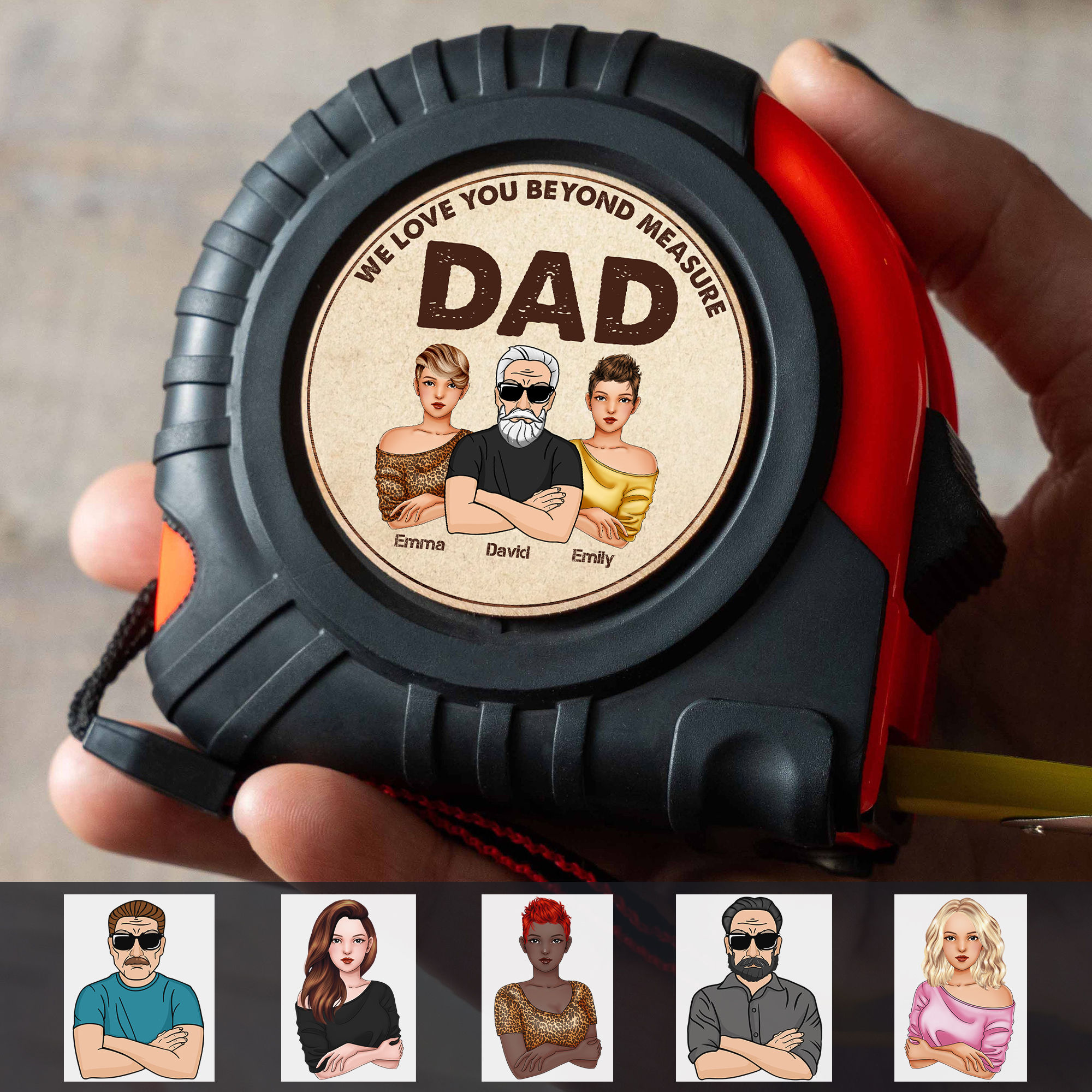 Personalized Tape Measure We love you beyond Measure Dad Father's