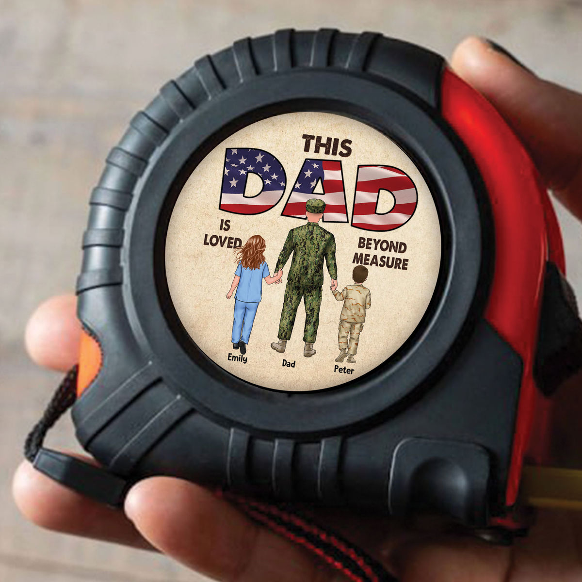 Personalized Tape Measure - Father's Day Gift 2024 - This Dad Is Loved Beyond Measure (J)_3