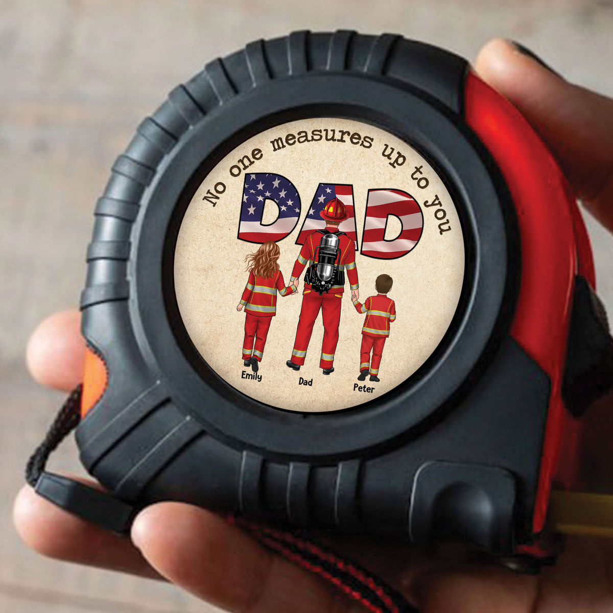 Personalized Tape Measure - Father's Day Gift 2024 - This Dad Is Loved Beyond Measure (J)_2