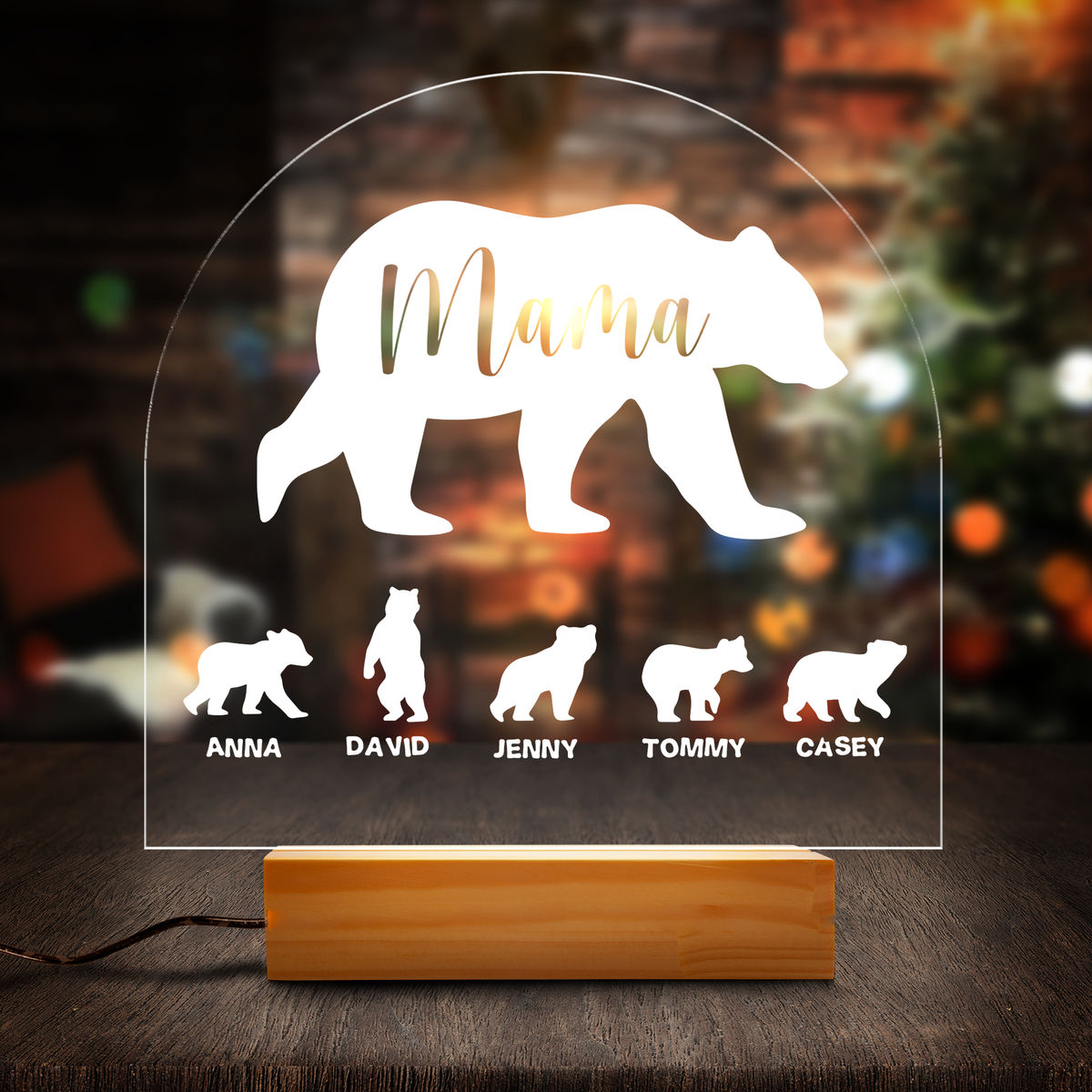 Night Light - Personalized Mama Bear With Kids Night Light, Mother's Day  Gift, Gift Idea for Mom