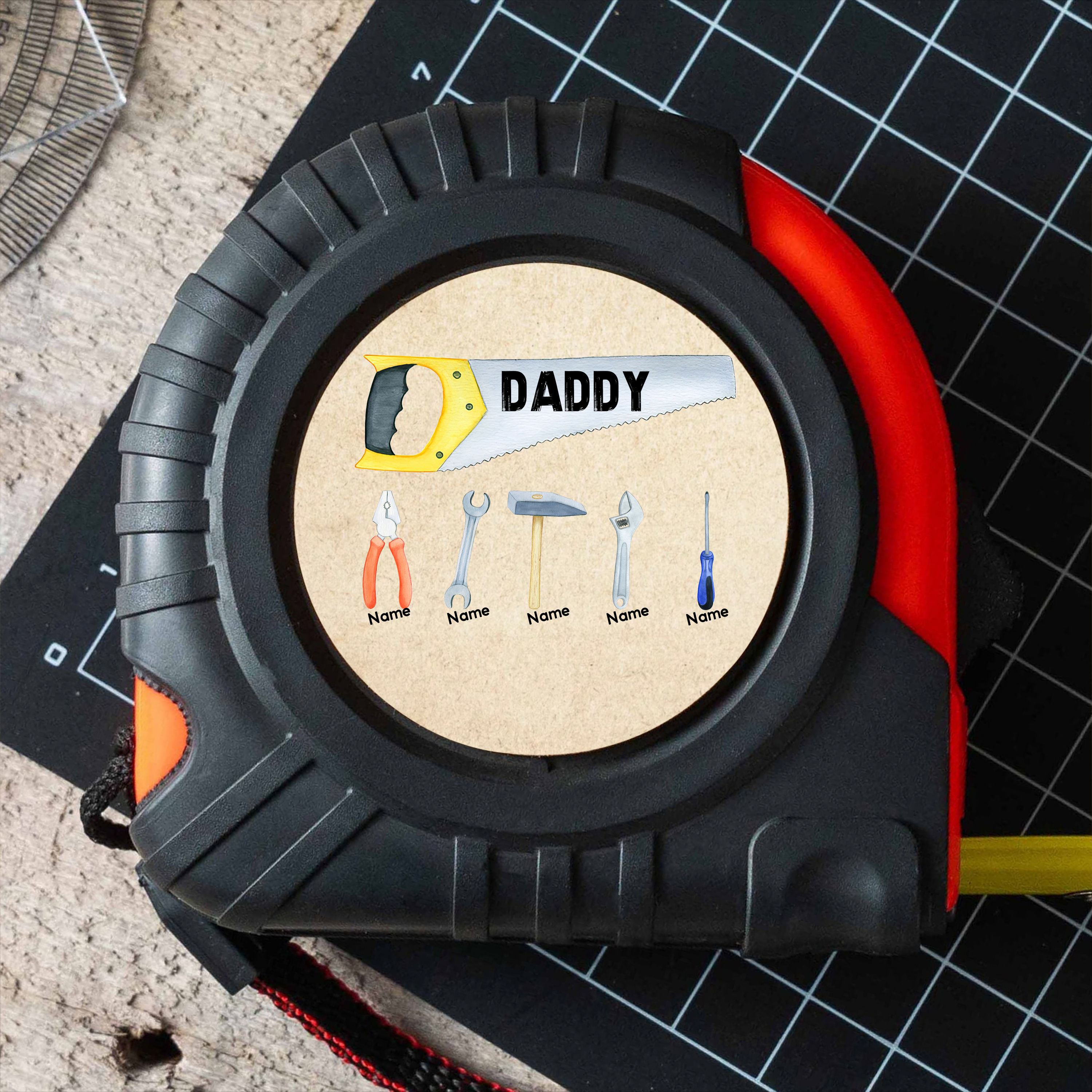 Personalized Tape Measure for Grandpa, Christmas Gift for Grandfather,  Custom Birthday Gift for Papa from Grandkids