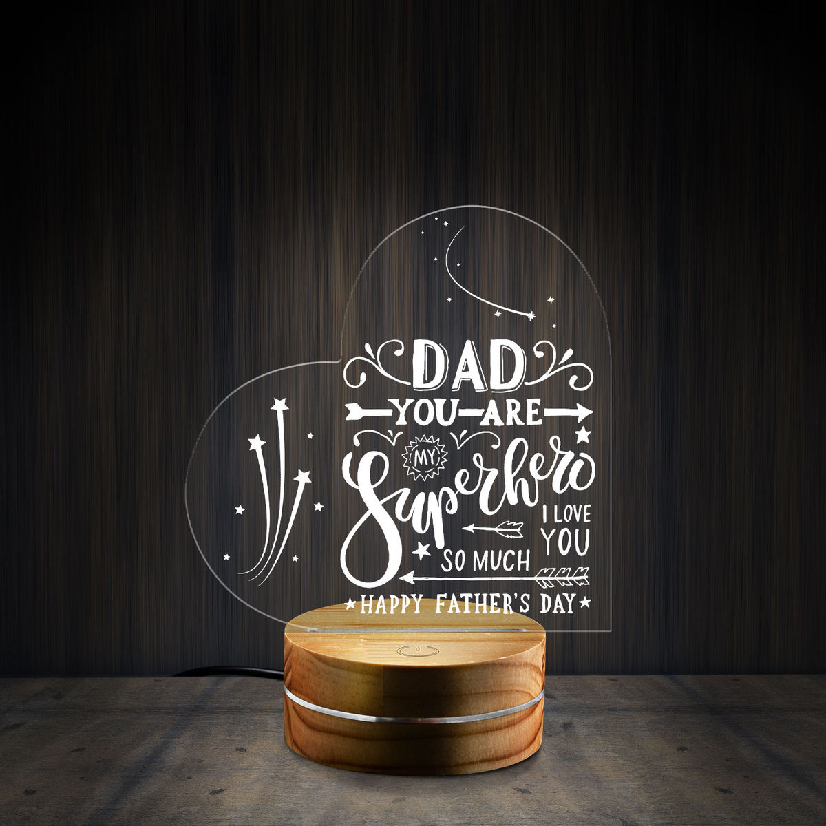 Night Light - To My Dad You Are A Superhero, Custom Photo Dad Night Light,  Gift For Father Stepdad Bonus Dad Birthday