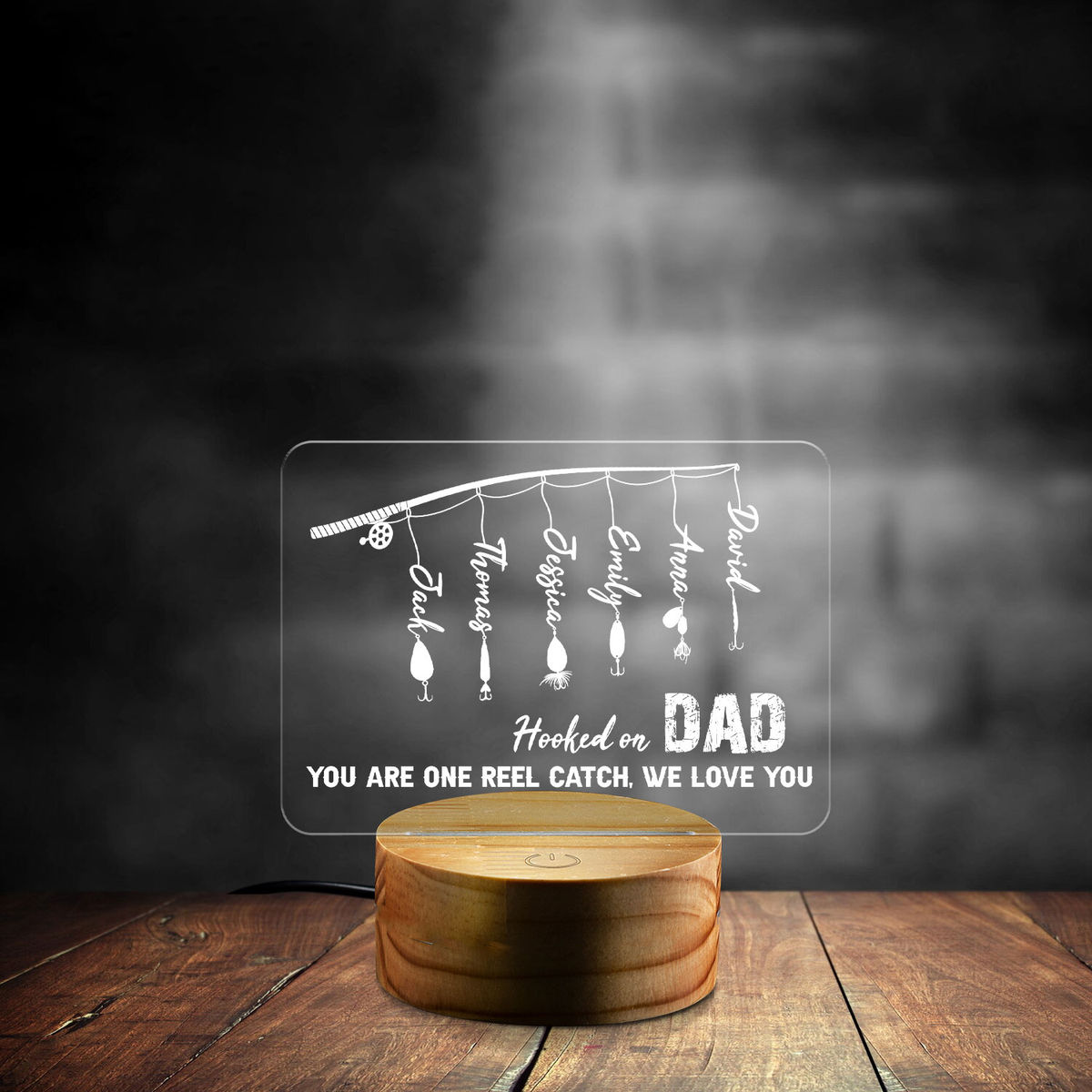 Father's Day - Personalized Fishing Night Light Father's Day Gift Dad  Birthday Gift Best Dad Gift Birthday Night Light Gift 30953