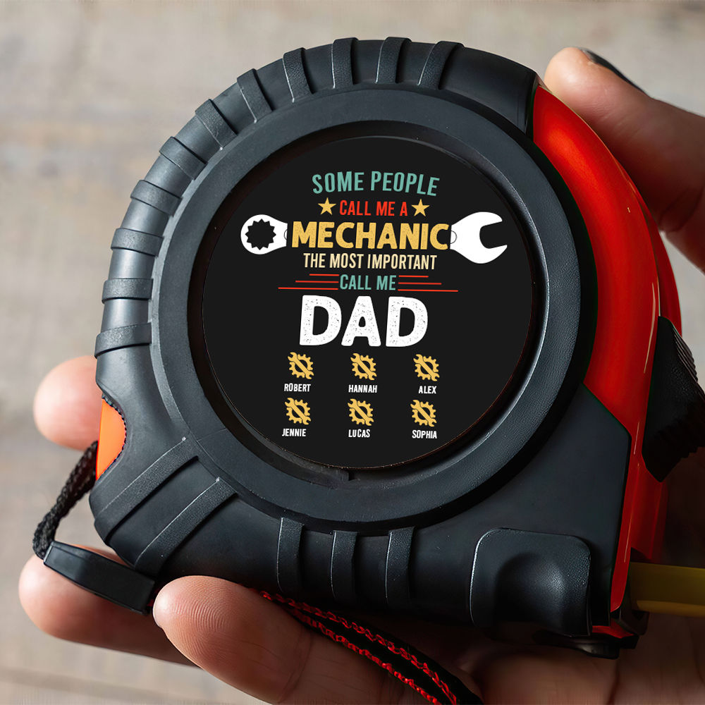 Personalized Tape Measure - Daddy' Of Little Helper Mechanic Tape Measure,  Dad Kid Names Tape Measure, Best