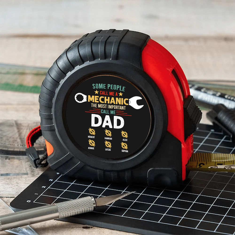 Personalized Tape Measure - Daddy' Of Little Helper Mechanic Tape Measure,  Dad Kid Names Tape Measure, Best