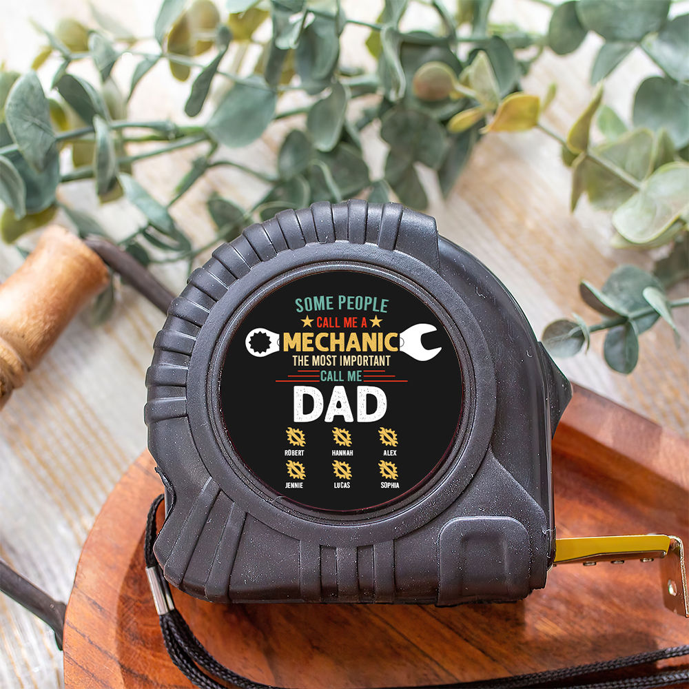 Personalized Tape Measure - Daddy' Of Little Helper Mechanic Tape Measure,  Dad Kid Names Tape Measure, Best