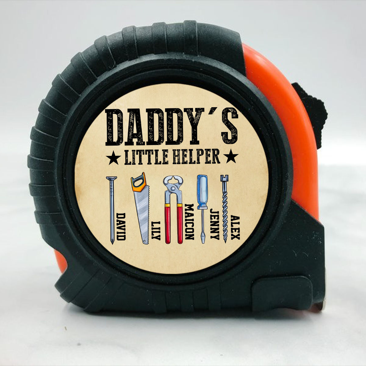 Personalized Tape Measure - Daddy' Of Little Helper Mechanic Tape Measure,  Dad Kid Names Tape Measure, Best Dad Ever Tape Measure, Funny Daddy Grandpa  Papa Tape Measure Gift 30996