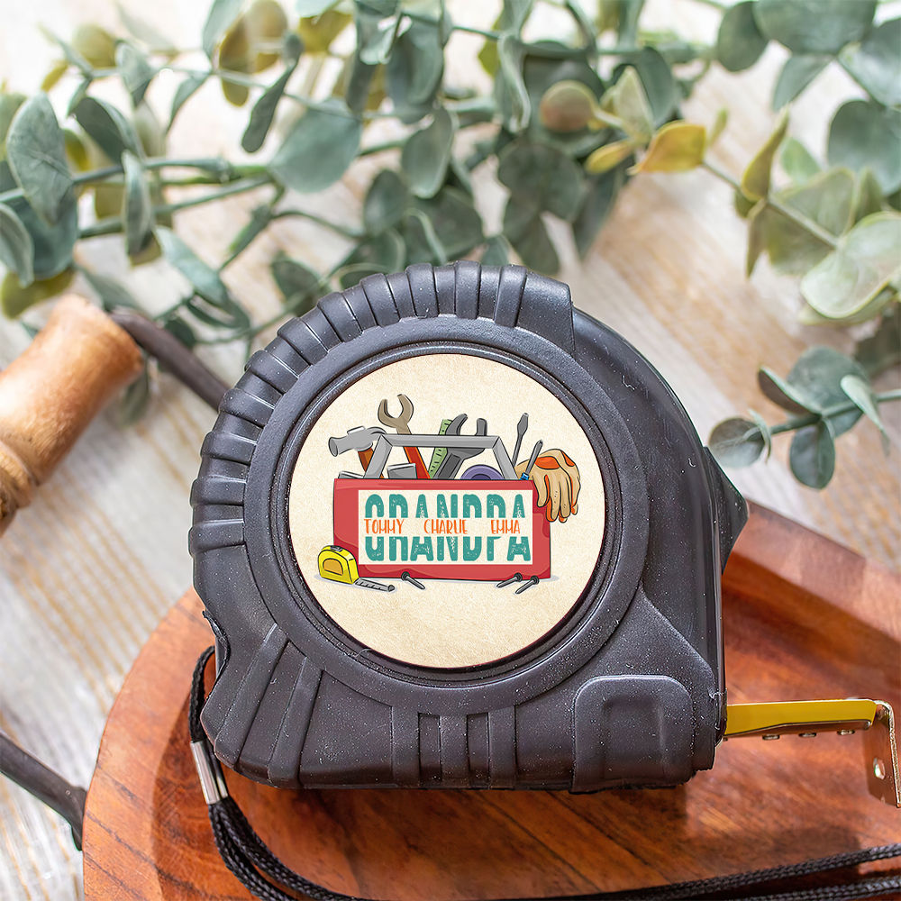 Personalized Tape Measure - Grandpa Grandkids Carpenter Tape Measure ...