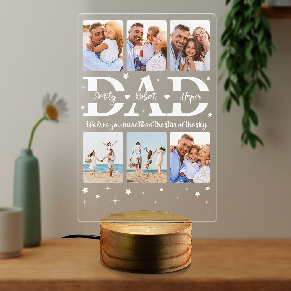 Night Light - Personalized Happy Father's Day Night Light, Dad We Love You Night Light, Best Dad Night Light, Best Father Ever, Gift For Father Daddy Stepdad Bonus Dad Birthday 31158