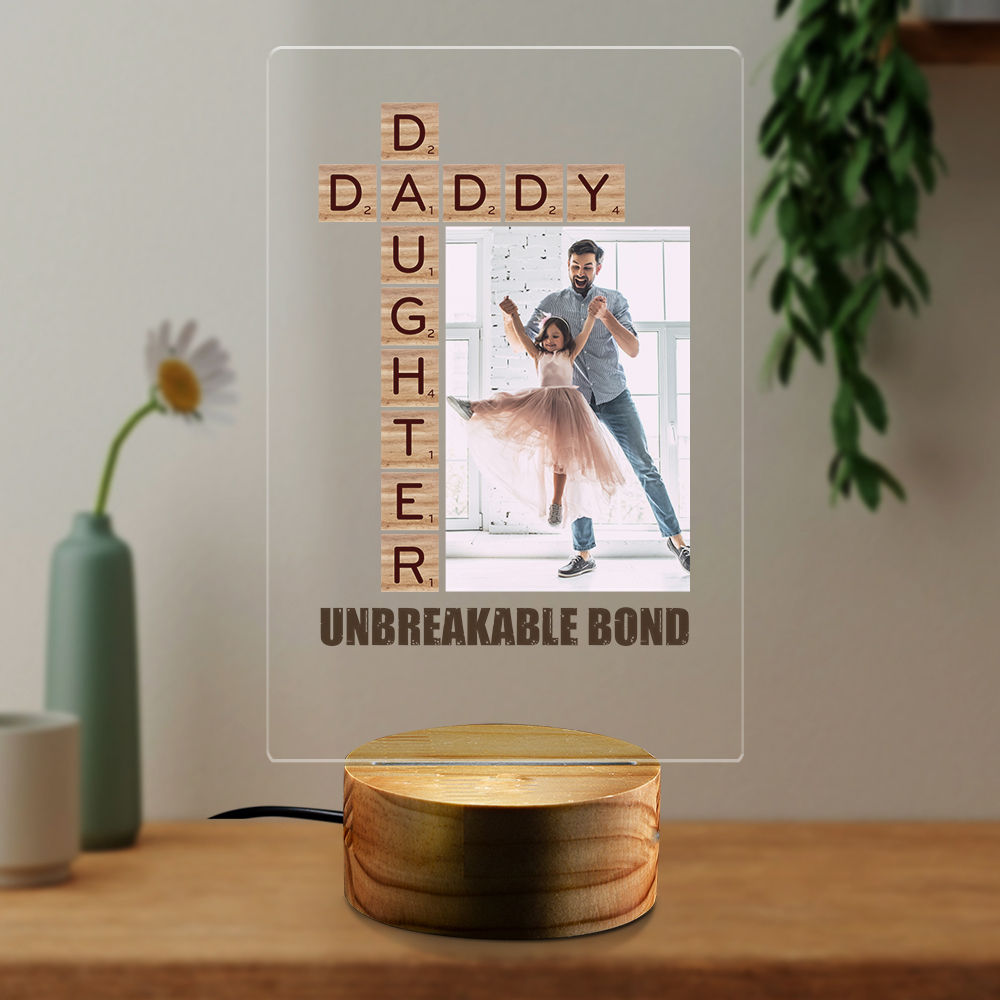 Night Light - Personalized Dad Daughter Unbreakable Bond Night Light, Father's Daughter Night Light, Best Dad Night Light, Gift For Papa Daddy 31188