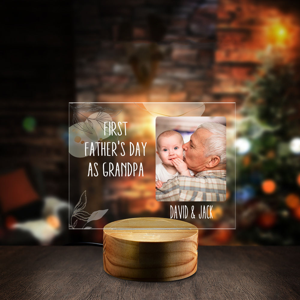 Night Light - Personalized First Father's Day As Grandpa Night Light, New Grandpa Night Light, Grandpa Grandkid Night Light, Best Papa Night Light, Gift For Papa Daddy 31208_1