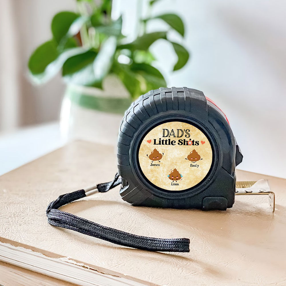 Personalized Tape Measure Daddy's Little Shits Tape Measure, Dad Kid