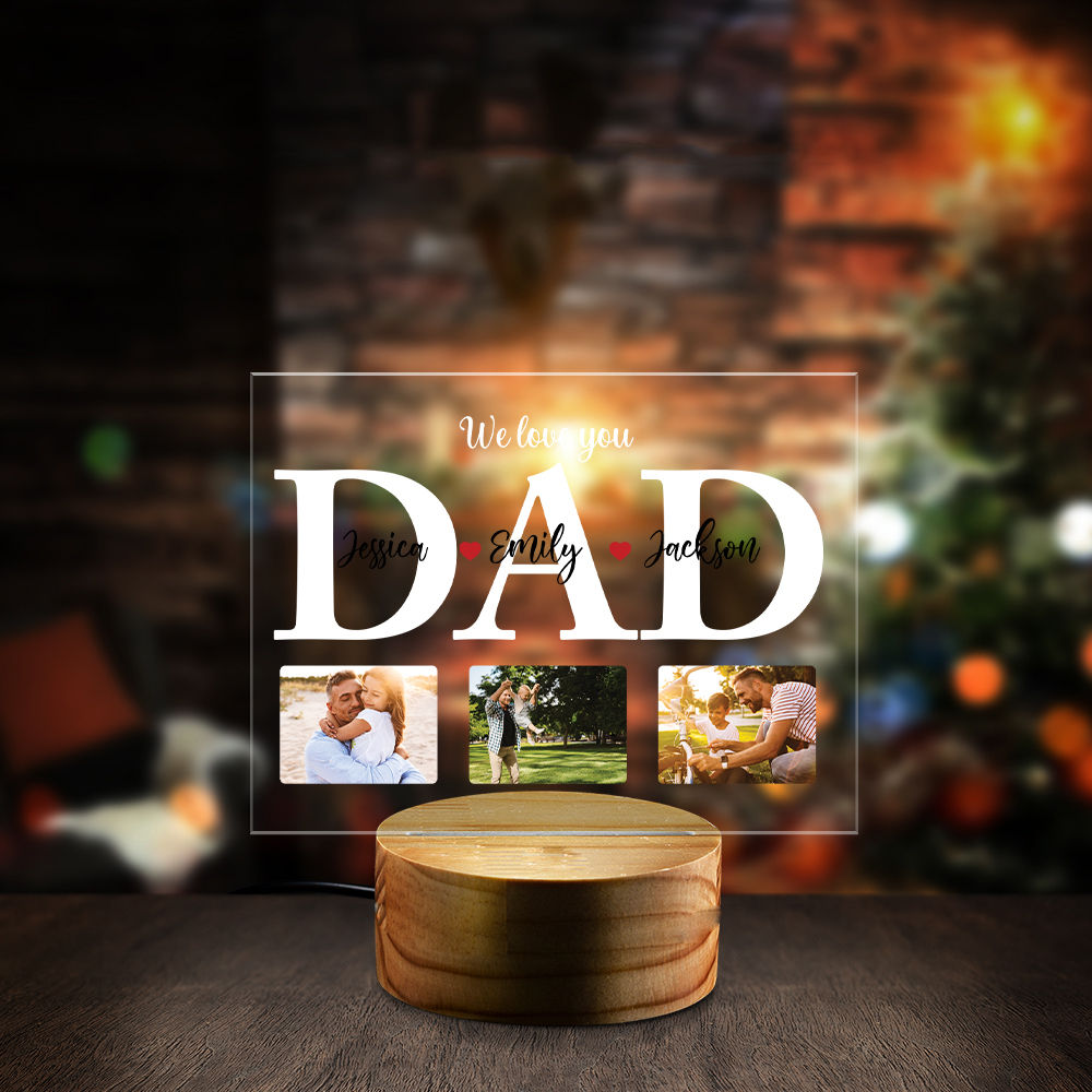 Night Light - Personalized Photo We Love You Night Light, Love Dad Night  Light, Father's Kids Night Light, Best Dad Night Light, Gift For Papa Daddy