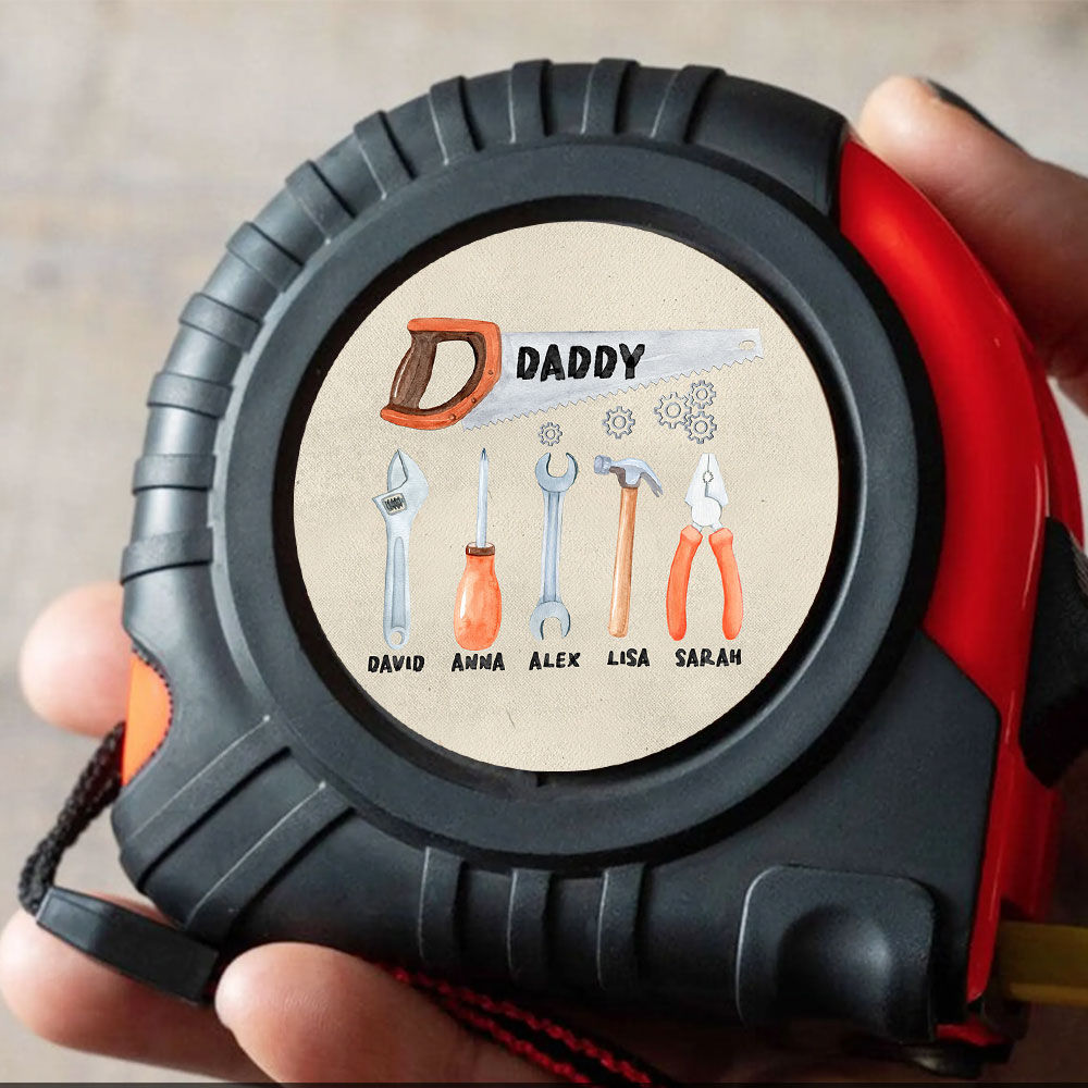 Personalized Tape Measure - Daddy Tape Measure, Dad Kid Names Tape Measure, Best Dad Ever Tape ...