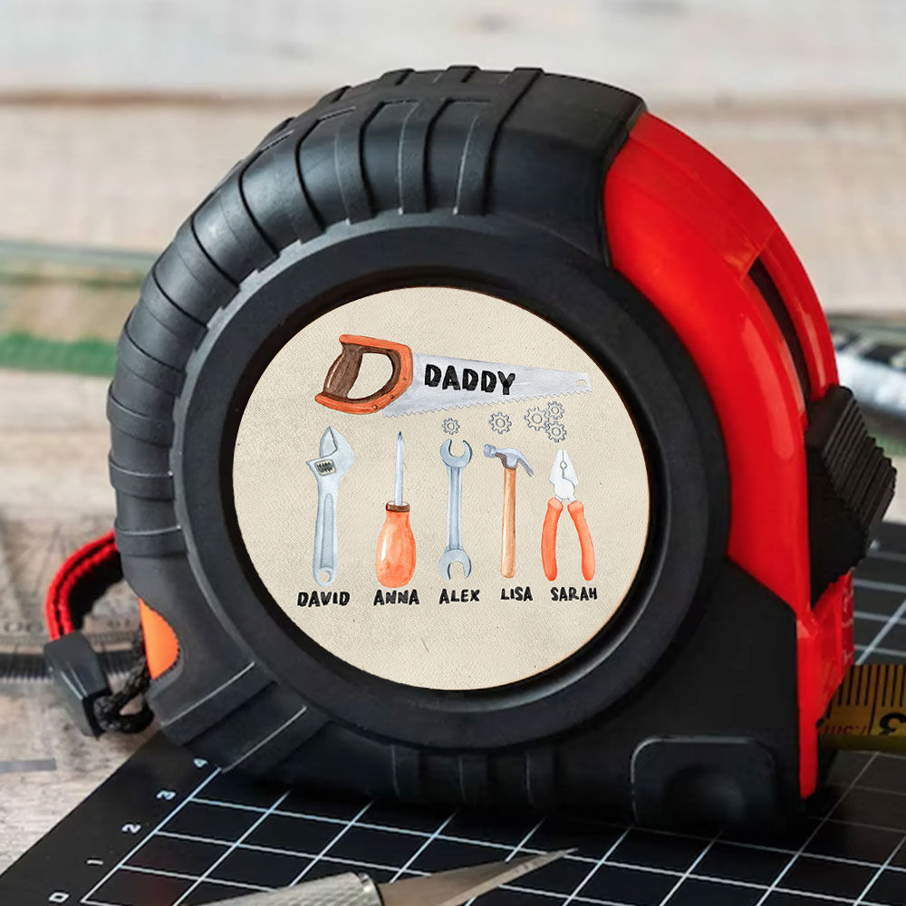 Personalized Tape Measure - Daddy Tape Measure, Dad Kid Names Tape Measure, Best Dad Ever Tape Measure, Funny Daddy Grandpa Papa Tape Measure Gift 31245_1