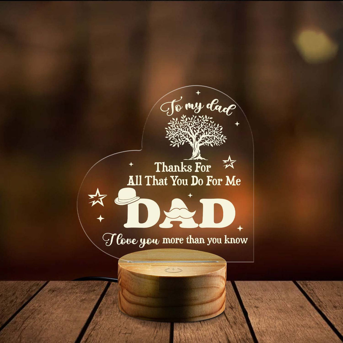 Father's Day - Personalized Father's Day Night Light Father's Day Gift Dad  Birthday Gift Best Dad Gift Birthday Night Light Gift 31397