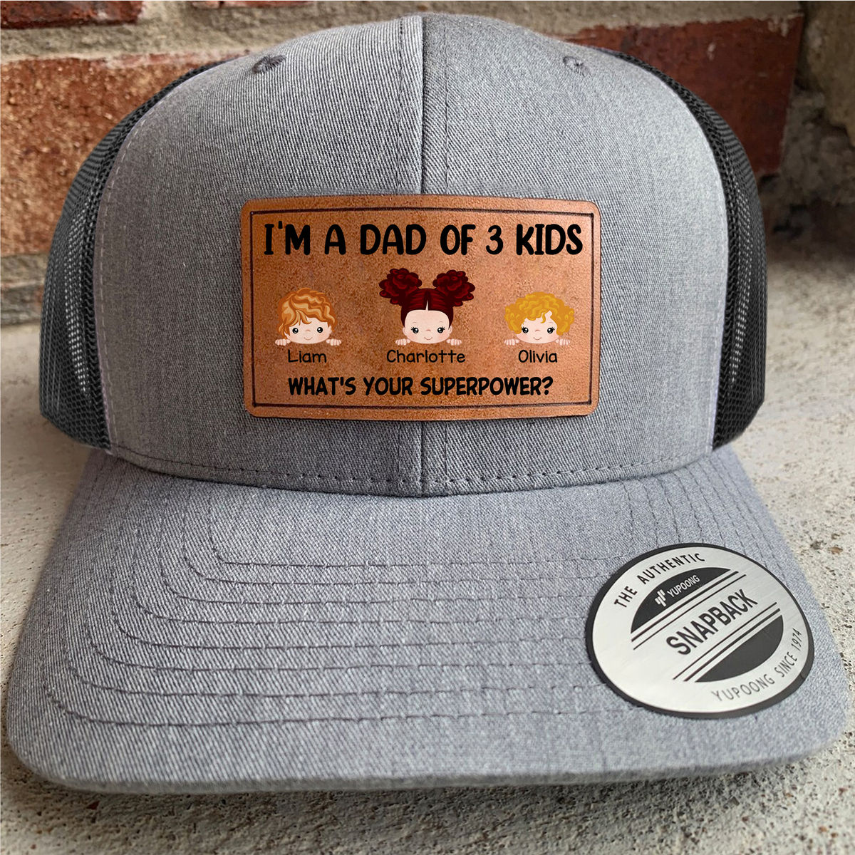 Father's Day Gifts - I'm A Dad Of Kid What's Your Superpower? - Personalized Cap_3