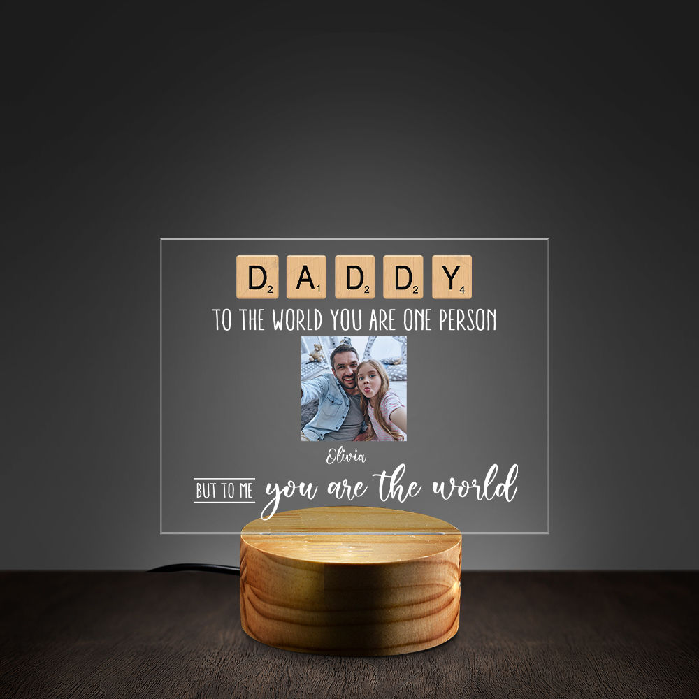 Personalized Night Light - Personalized Happy Father's Day Night Light, Custom Photo Dad You Are The World Night Light, Best Dad Night Light, Best Father Ever, Gift For Father Daddy Stepdad Bonus Dad Birthday 31943_3