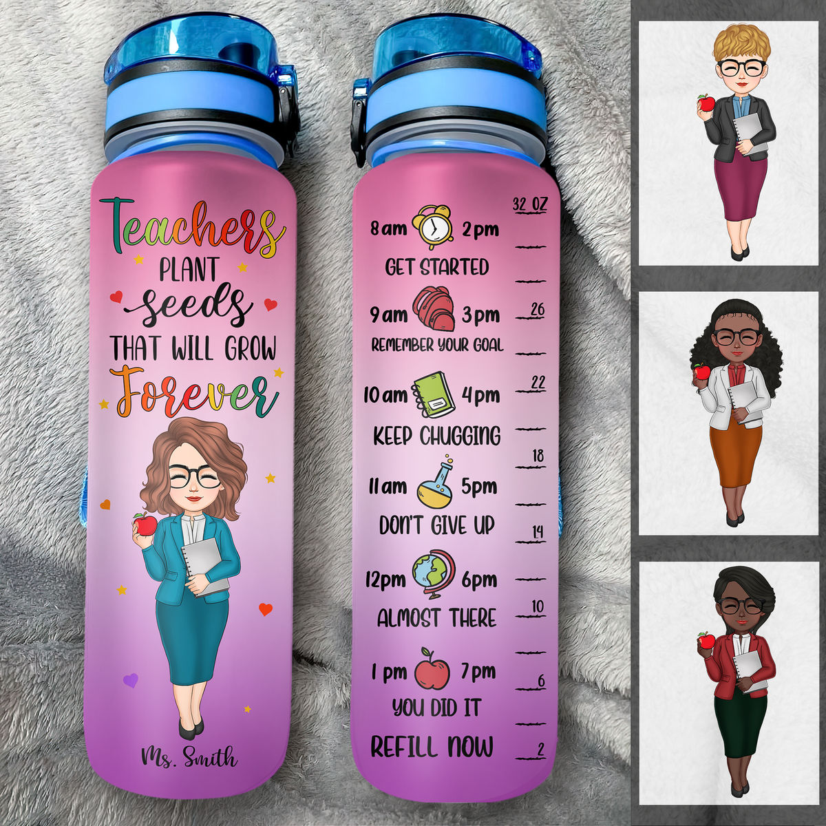 Teachers Water Bottle - Teachers Plant Seeds that will Grow Forever V2_2