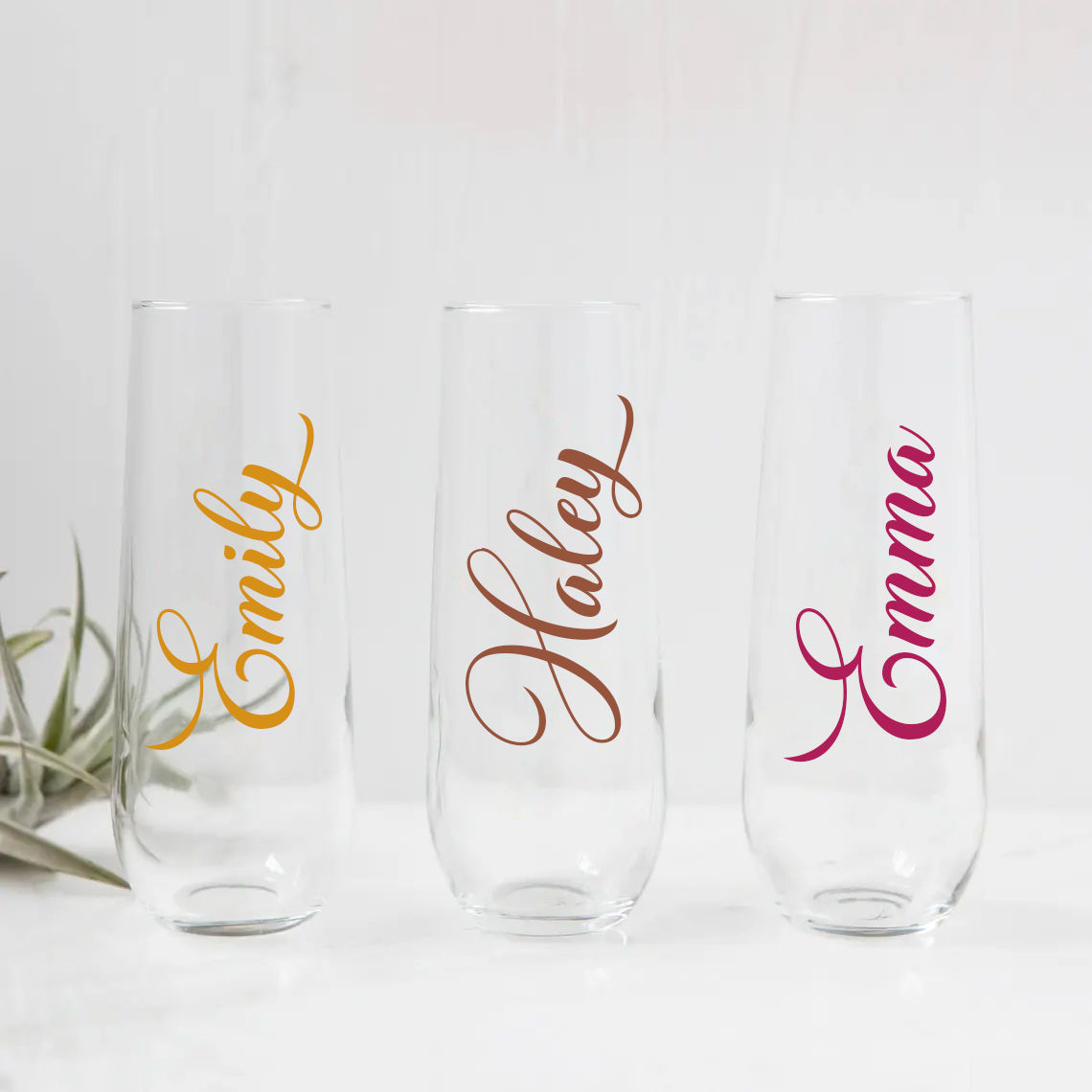 Personalized Stemless Champagne Flutes, Champagne Flutes, Champagne Flutes  Wedding, Champagne Flutes Personalized, Bridesmaid Gifts, Will Yo 