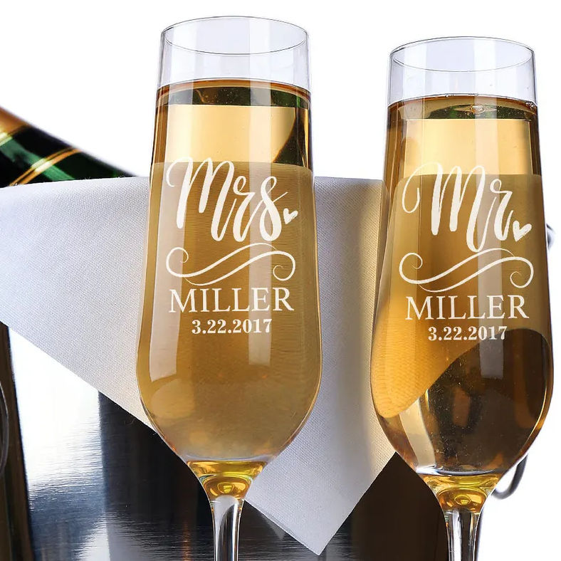 Est 2024 Mr And Mrs Wine Glasses 2024 Engagement Wedding - Temu