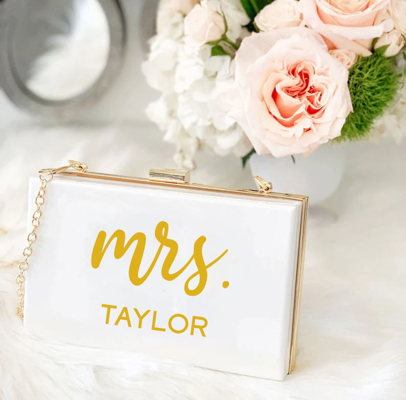Personalized Bride Purse - Bride Gifts, Bridesmaid Gifts, Bridal Shower Gift