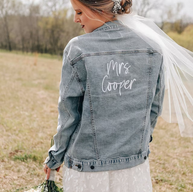 Wedding Event New Listing 2023 - Personalized Bride Jean Jacket