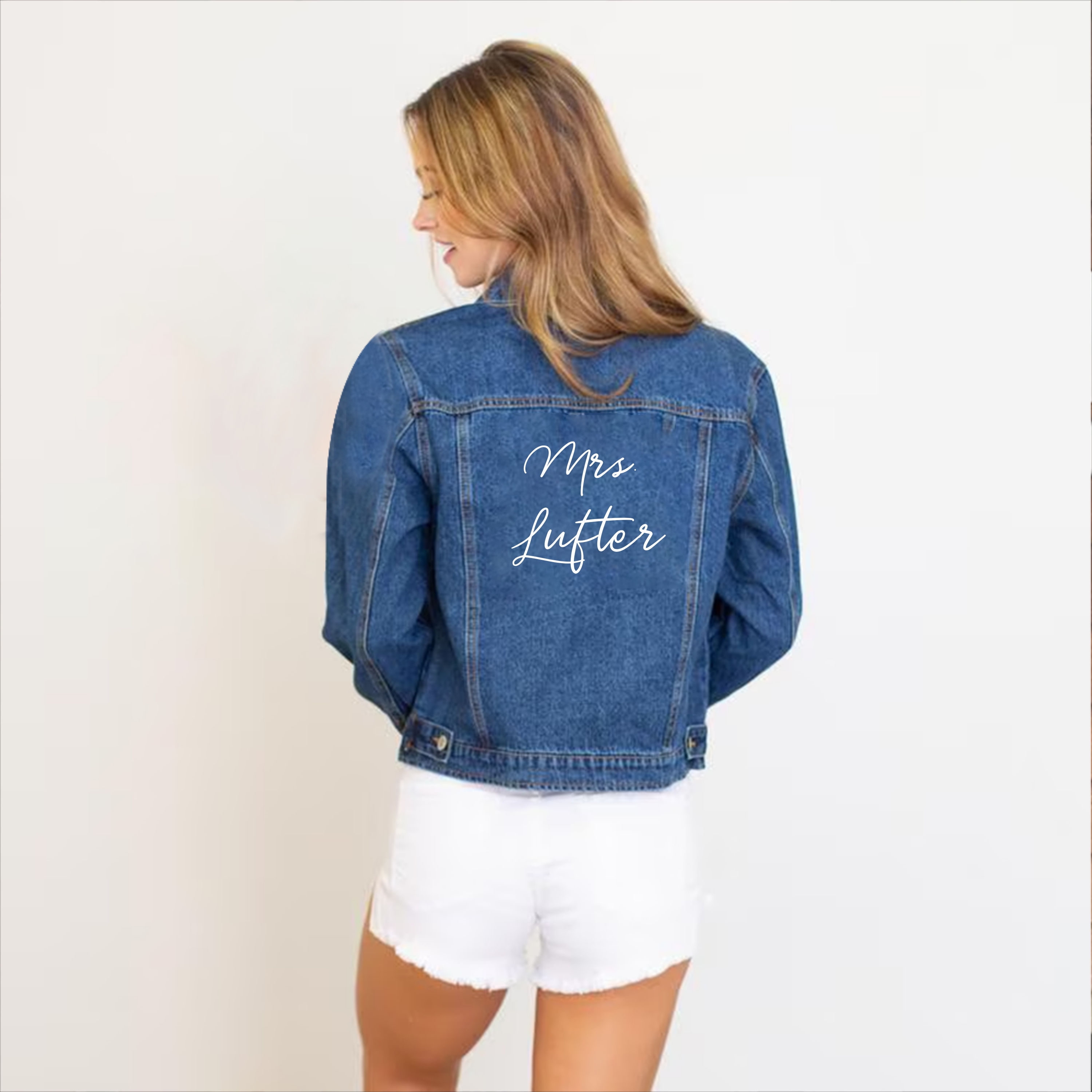 Gossby Personalized Custom Denim Path - Personalized Kids Denim Patch Jacket - Blue Denim - 1-2T(90cm) - Letters (Only)