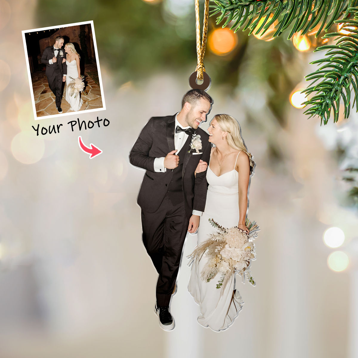 Photo Ornament - Wedding Gift - Anniversary Gifts - Gift for Couple - Couple Photo Gifts - Customized Your Photo Ornaments_2