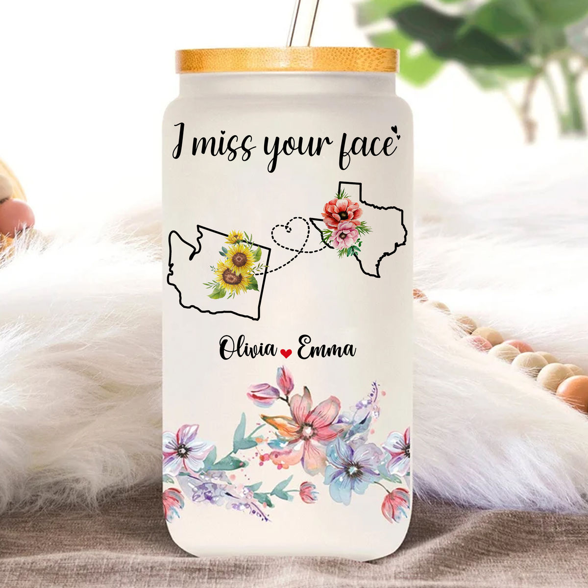 Best Friend Tumbler Glass - Long Distance Friendship Gift - Friendship Long Distance - I Miss Your Face - Gift For Best Friends_2