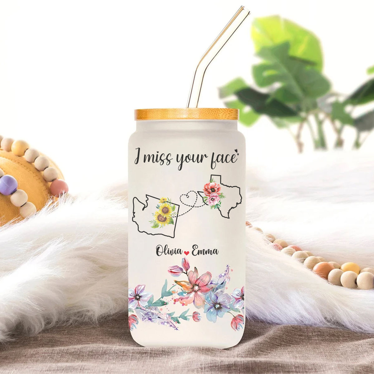 Best Friend Tumbler Glass - Long Distance Friendship Gift - Friendship Long Distance - I Miss Your Face - Gift For Best Friends_3