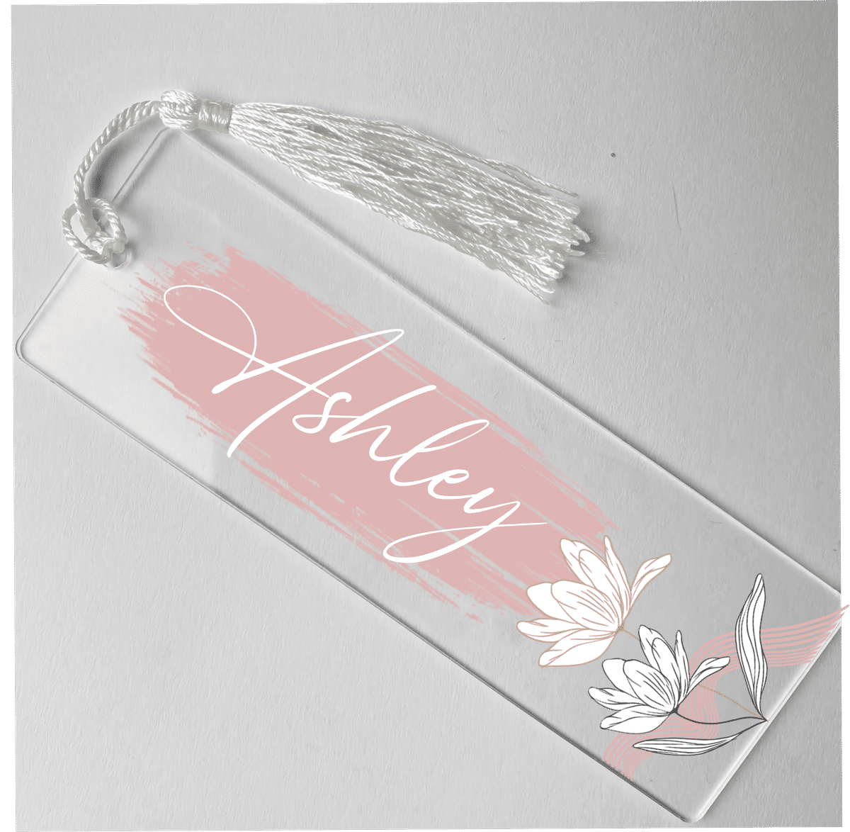 Custom Floral Monogram  Copper Acrylic Bookmark — Lucca