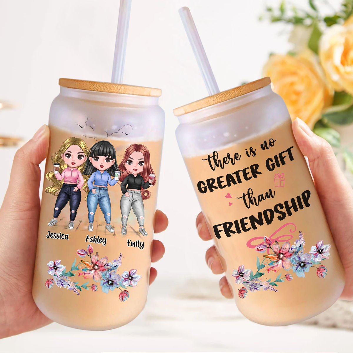 Best friends - Tumbler Glass - There is no greater gift than friendship