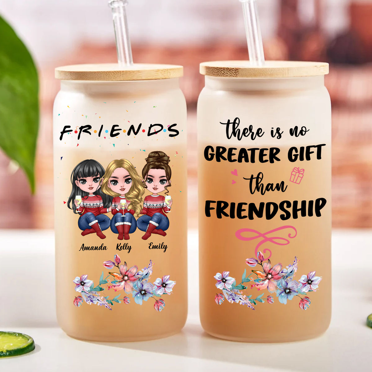 Best friends - Tumbler Glass - There is no greater gift than friendship Ver 2_1