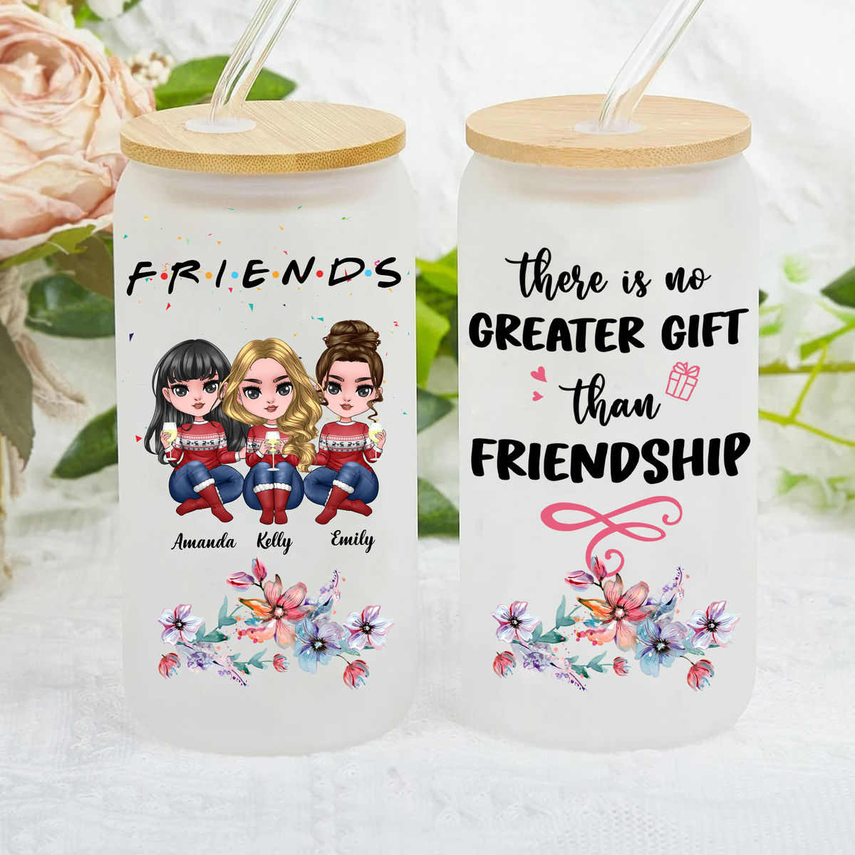 Best friends - Tumbler Glass - There is no greater gift than friendship Ver 2_2