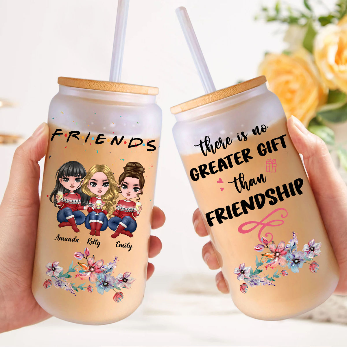 Tumbler Glass - There is no greater gift than friendship Ver 2